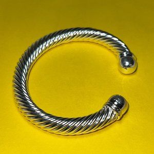 Unisex Men's Women's 925 Sterling Silver Cuff Bangle Bracelet